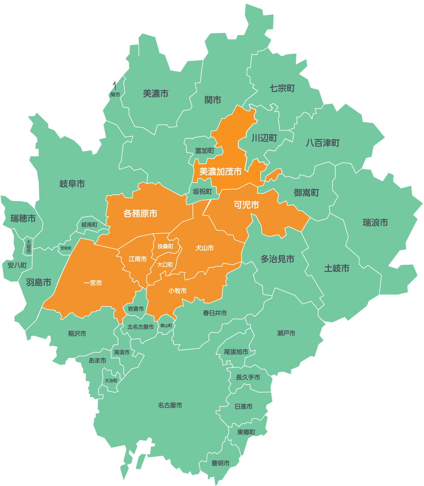 訪問エリアの地図